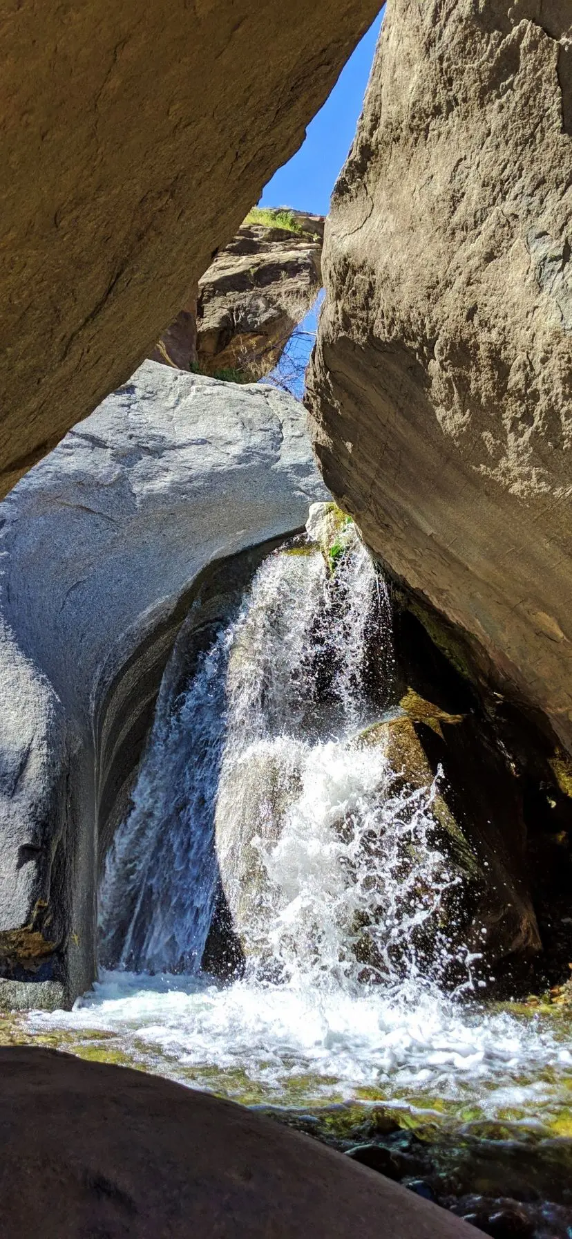 West Fork Falls - waterfall in the desert, easy hike at Indian Canyons, Palm Springs