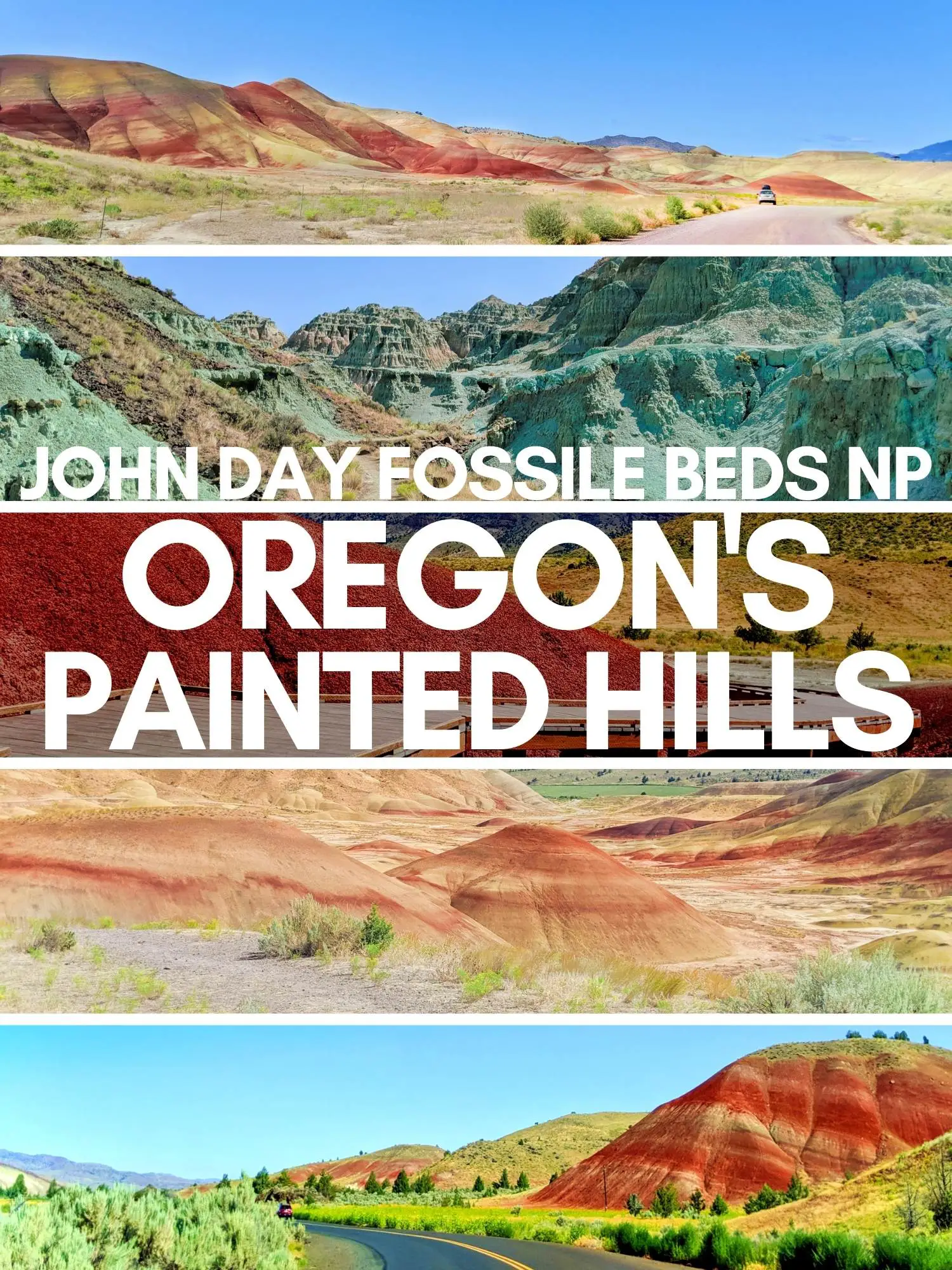 Oregon's Painted Hills are a unique natural wonder. See how to get there, when to visit, where to stay, and hiking trails at John Day Fossil Beds National Monument. Most incredible National Park in Oregon.