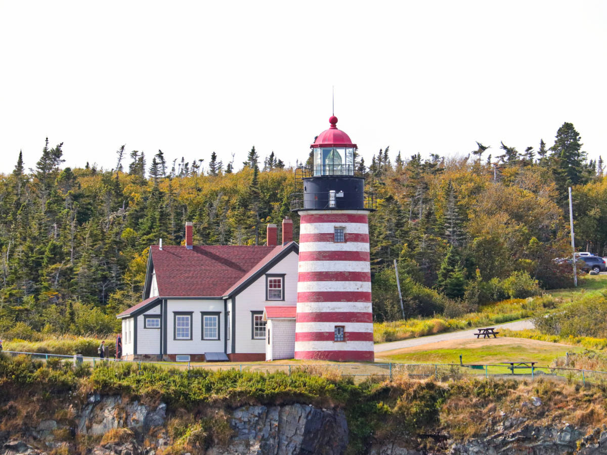 West Quoddy Lighthouse Lubec Maine from Bar Harbor Whale Watching Lighthouse Cruise