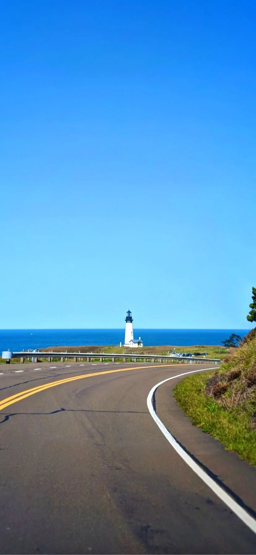 Winding Road to Yaquina Head Lighthouse Oregon Coast Road Trip