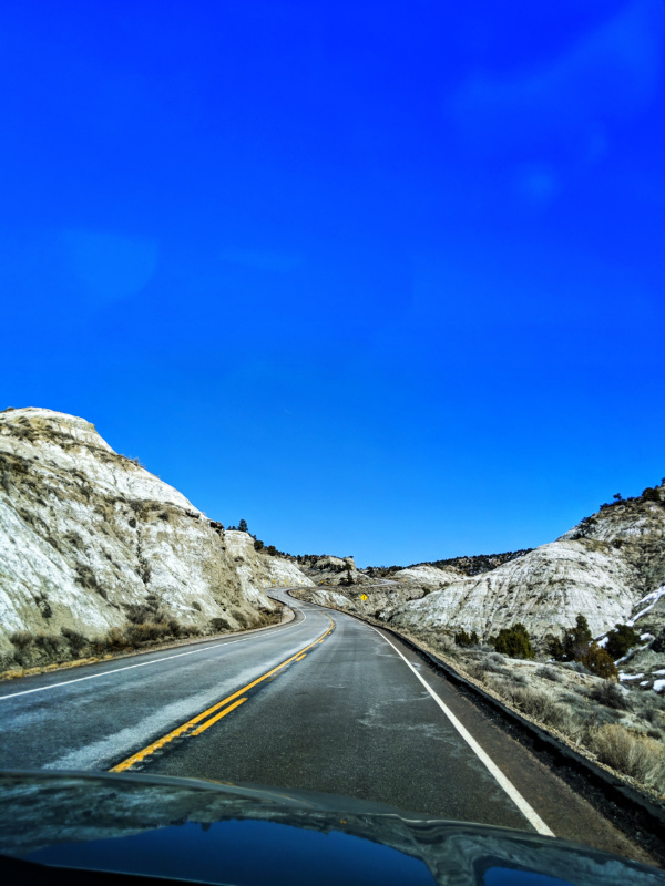 Winding road through Grand Staircase Escalante National Monument Utah 1