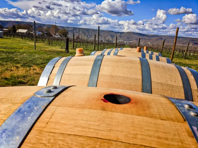 Wine Barrels at Clearwater Canyon Winery Lewiston Lewis Clark Valley Idaho 1
