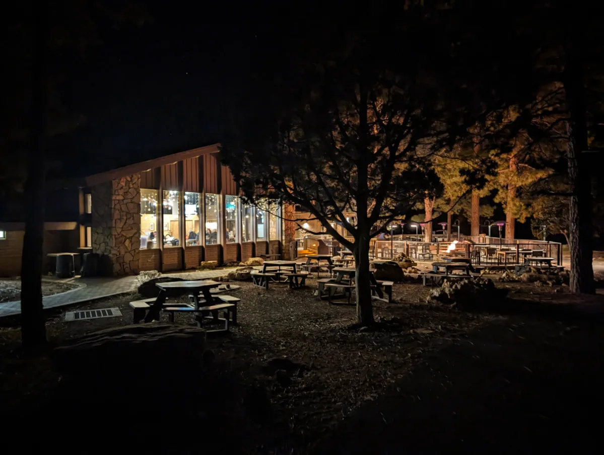 Yavapai Tavern at Yavapai Lodge at Night Grand Canyon National Park Arizona 1