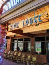 Zion Lodge with rocking chairs Zion National Park Utah 1