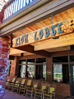 Zion Lodge with rocking chairs Zion National Park Utah 1