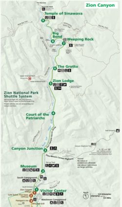 Zion Shuttle map