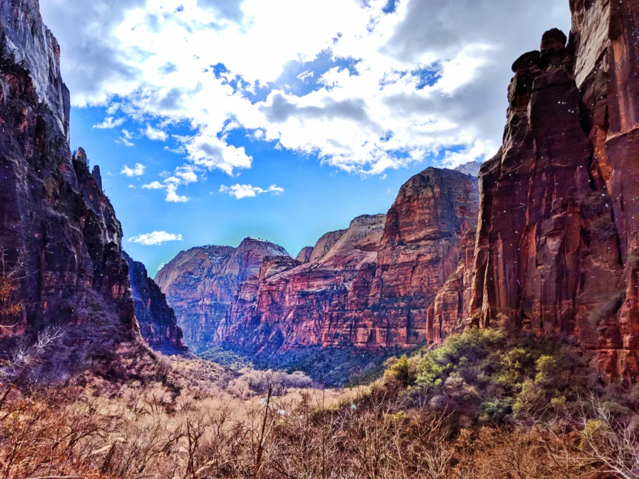 Zion Valley view from Weeping Wall Zion National Park Utah 2