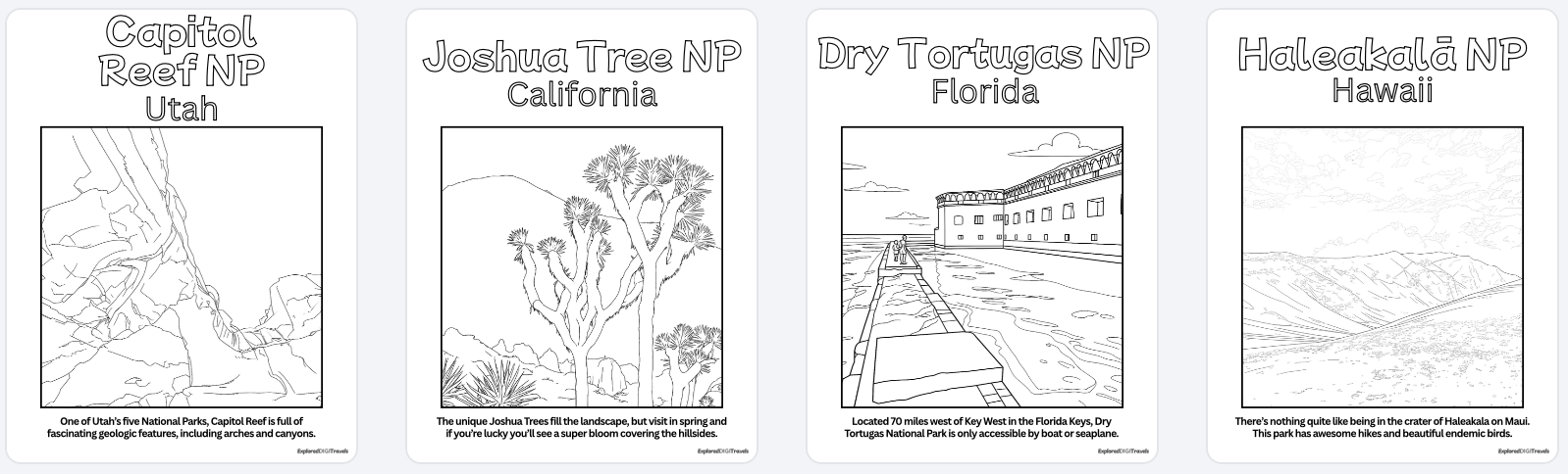 US National Parks Coloring Pages Sample 2
